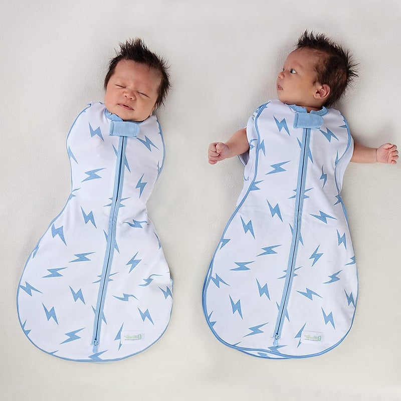 Woombie Grow with Me Baby Swaddle, Convertible Swaddle Fits Babies 0-9 Months, Expands to Wearable Blanket for Babies up to 18 Months, Sleepy Grey Chevron - Image 2